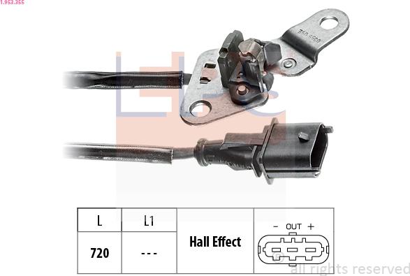 EPS 1.953.355 - Sensor, camshaft position parts5.com