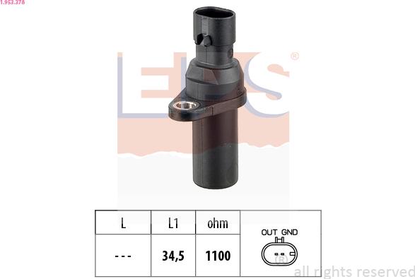 EPS 1.953.378 - Sensor, crankshaft pulse parts5.com