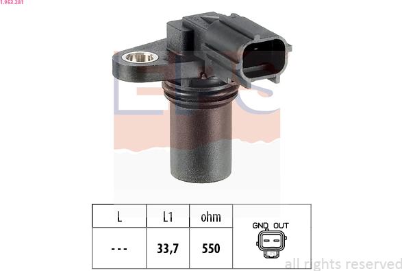 EPS 1.953.281 - Sensor, posición arbol de levas parts5.com