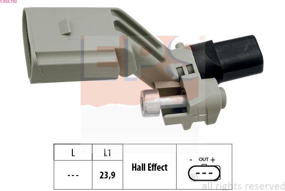 EPS 1.953.742 - Sensor, crankshaft pulse parts5.com