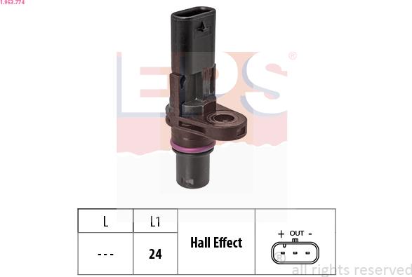 EPS 1.953.774 - Sensor, camshaft position parts5.com