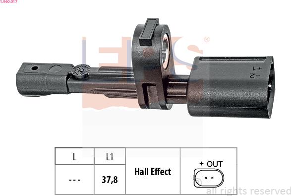 EPS 1.960.017 - Датчик ABS, частота вращения колеса parts5.com