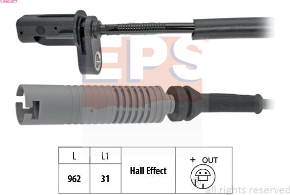 EPS 1.960.077 - Snímač, počet otáček kol parts5.com