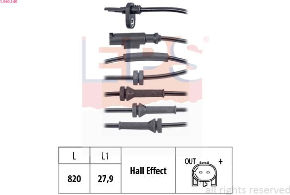 EPS 1.960.140 - Sensor, revoluciones de la rueda parts5.com