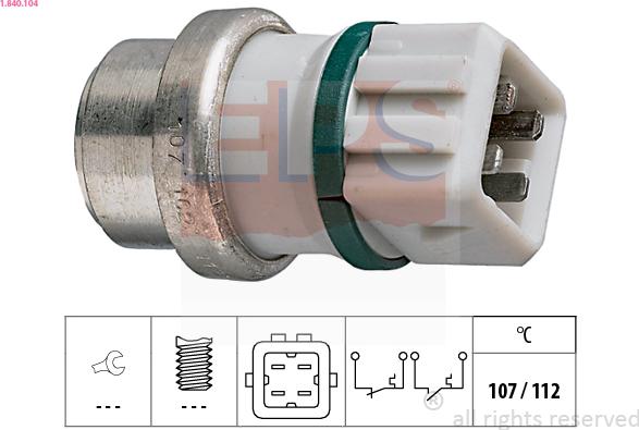 EPS 1.840.104 - Sensor, temperatura del refrigerante parts5.com