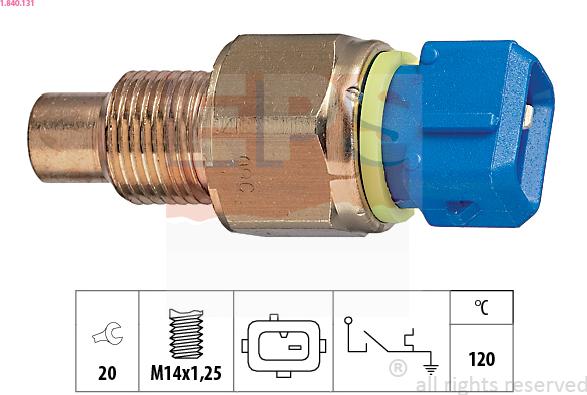 EPS 1.840.131 - Senzor,temperatura lichid de racire parts5.com