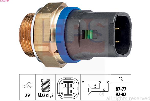 EPS 1.850.647 - Temperaturna sklopka, ventilator hladnjaka parts5.com