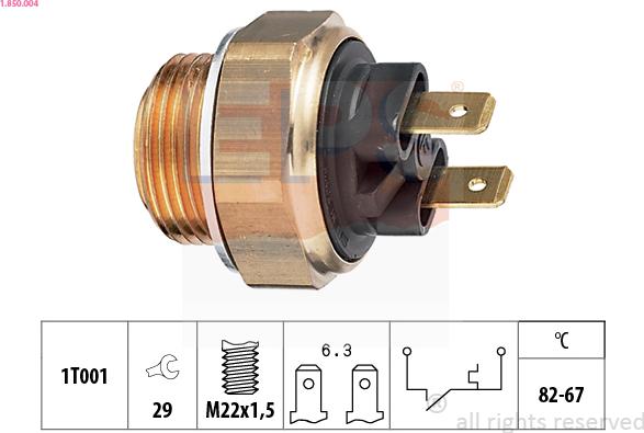 EPS 1.850.004 - Comutator temperatura, ventilator radiator parts5.com