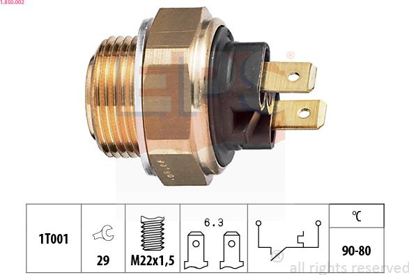 EPS 1.850.002 - Comutator temperatura, ventilator radiator parts5.com