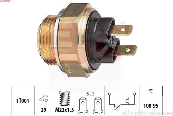 EPS 1.850.019 - Comutator temperatura, ventilator radiator parts5.com