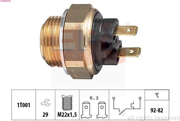 EPS 1.850.016 - Comutator temperatura, ventilator radiator parts5.com