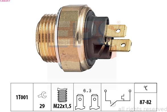 EPS 1.850.017 - Comutator temperatura, ventilator radiator parts5.com