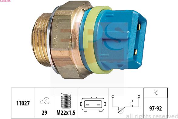 EPS 1.850.145 - Hőkapcsoló, hűtőventilátor parts5.com