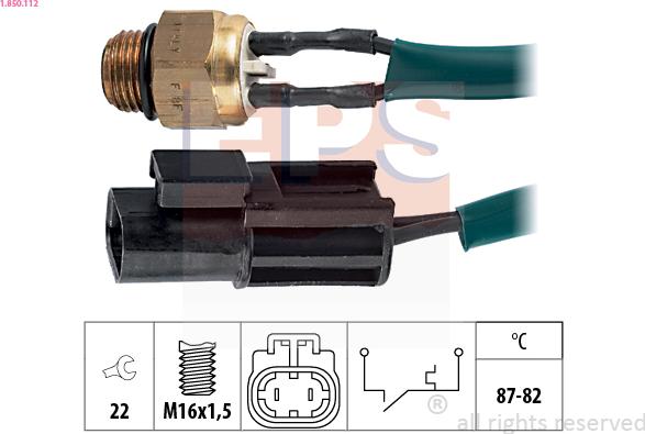 EPS 1.850.112 - Termoprekidač, ventilator hladnjaka parts5.com