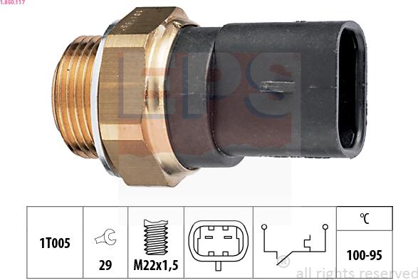 EPS 1.850.117 - Comutator temperatura, ventilator radiator parts5.com