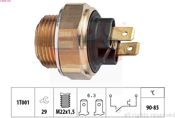 EPS 1.850.134 - Comutator temperatura, ventilator radiator parts5.com