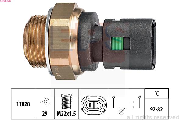 EPS 1.850.128 - Teplotní spínač, větrák chladiče parts5.com