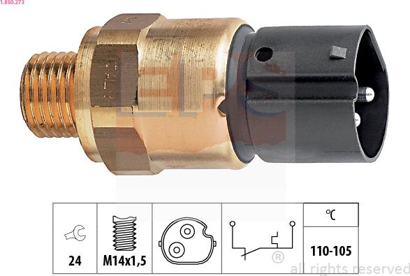 EPS 1.850.273 - Temperature Switch, radiator / air conditioner fan parts5.com