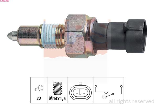 EPS 1.860.067 - Şalter, geri vites lambası parts5.com