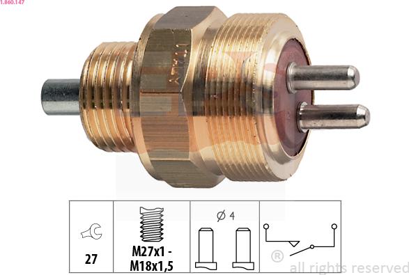 EPS 1.860.147 - Prekidač, blokada diferencijala parts5.com