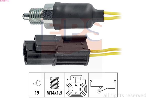 EPS 1.860.115 - Interruptor, piloto de marcha atrás parts5.com