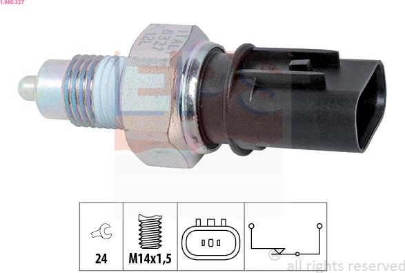 EPS 1.860.327 - Contacteur, feu de recul parts5.com