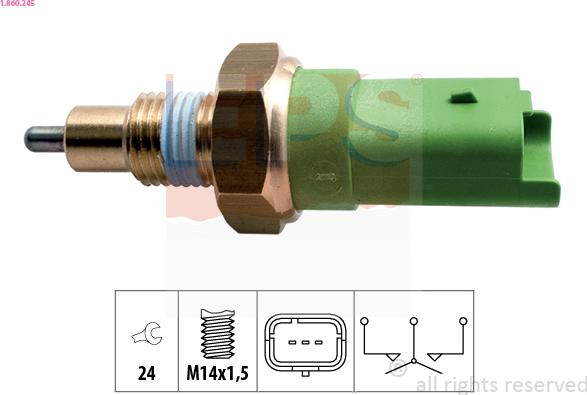 EPS 1.860.245 - Interruptor, piloto de marcha atrás parts5.com