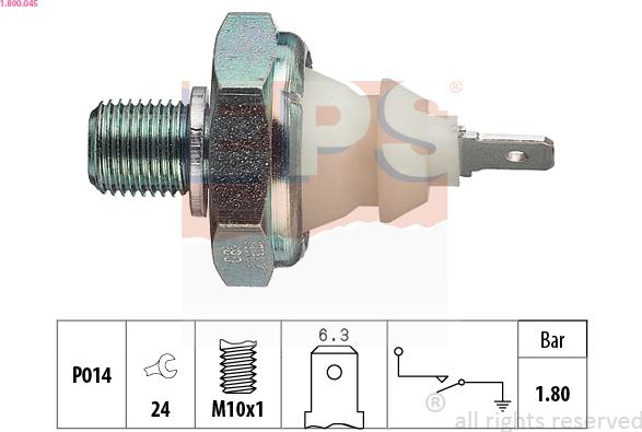 EPS 1.800.045 - Sensor, Öldruck parts5.com