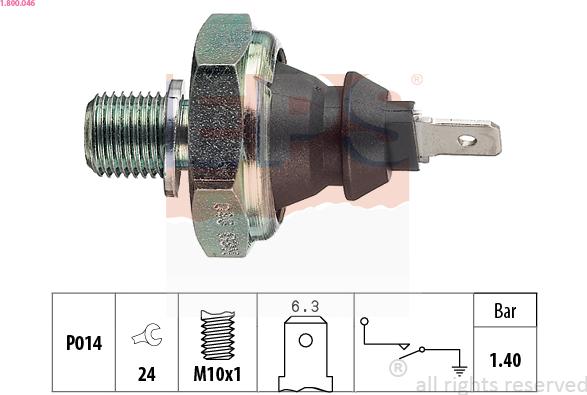 EPS 1.800.046 - Snímač tlaku oleja parts5.com