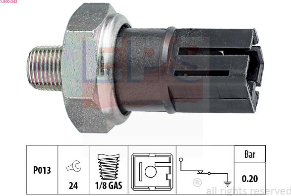 EPS 1.800.042 - Senzor, tlak ulja parts5.com