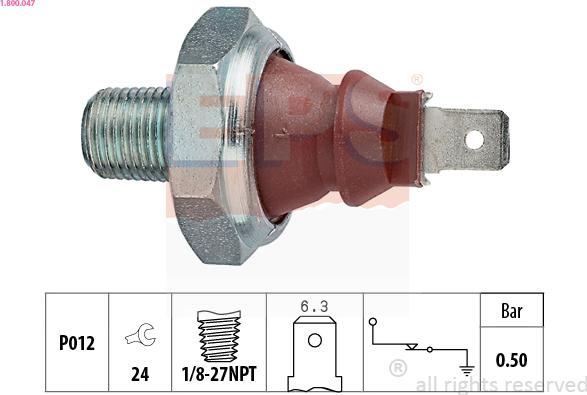 EPS 1.800.047 - Snímač tlaku oleja parts5.com