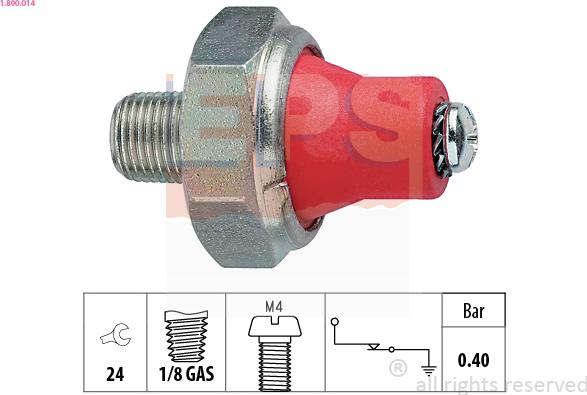 EPS 1.800.014 - Sensor, presión de aceite parts5.com