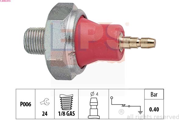 EPS 1.800.015 - Senzor, pritisak ulja parts5.com