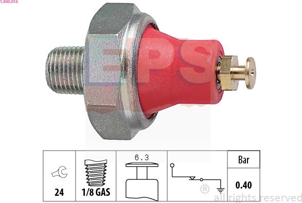 EPS 1.800.016 - Czujnik, ciśnienie oleju parts5.com