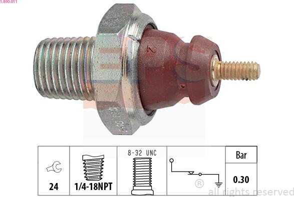 EPS 1.800.011 - Sensor, presión de aceite parts5.com