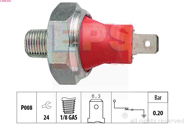 EPS 1.800.035 - Sensor, presión de aceite parts5.com