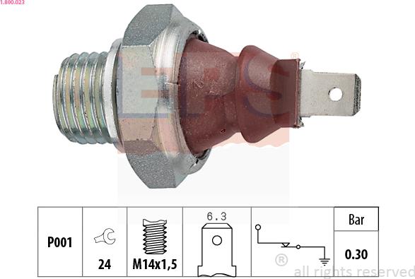 EPS 1.800.023 - Senzor, pritisk olja parts5.com