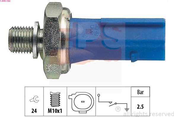 EPS 1.800.192 - Senzor, pritisk olja parts5.com