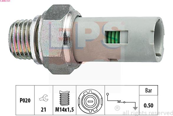 EPS 1.800.151 - Sensor, presión de aceite parts5.com