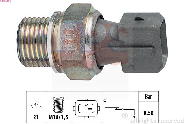 EPS 1.800.116 - Sensor, Öldruck parts5.com