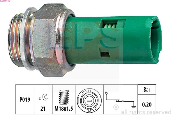 EPS 1.800.110 - Senzor, pritisk olja parts5.com