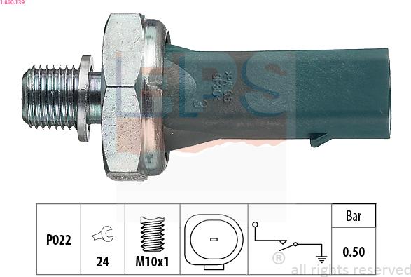 EPS 1.800.139 - Snímač tlaku oleja parts5.com