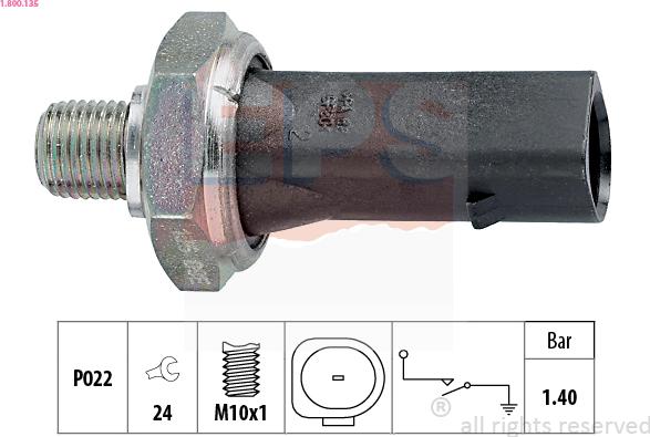 EPS 1.800.135 - Snímač tlaku oleja parts5.com