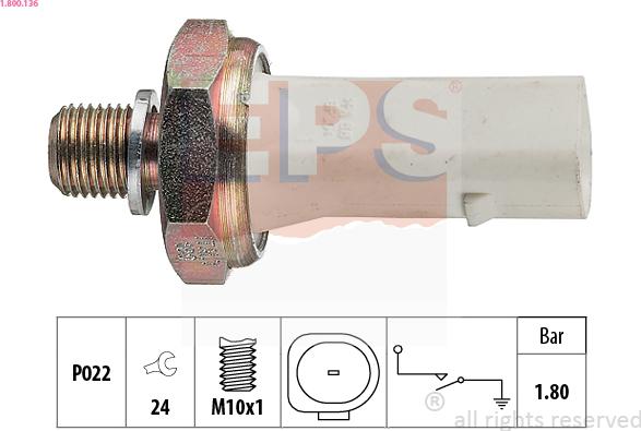 EPS 1.800.136 - Senzor, tlak ulja parts5.com