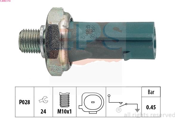 EPS 1.800.174 - Snímač tlaku oleja parts5.com