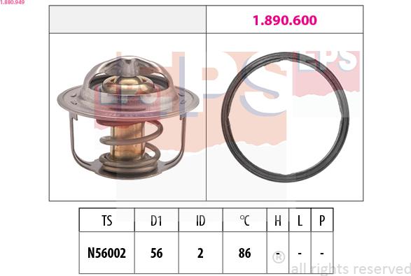 EPS 1.880.949 - Termostat chladenia parts5.com