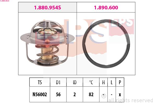 EPS 1.880.954 - Термостат, охлаждающая жидкость parts5.com