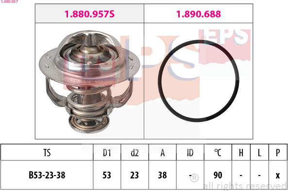 EPS 1.880.957 - Termostat,lichid racire parts5.com