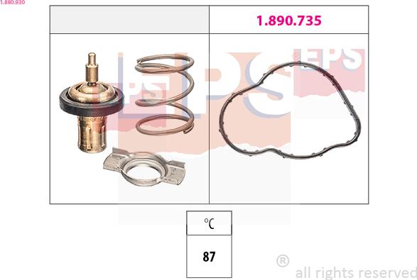 EPS 1.880.930 - Termosztát, hűtőfolyadék parts5.com