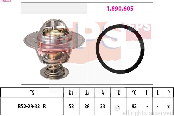 EPS 1.880.928 - Thermostat, coolant parts5.com